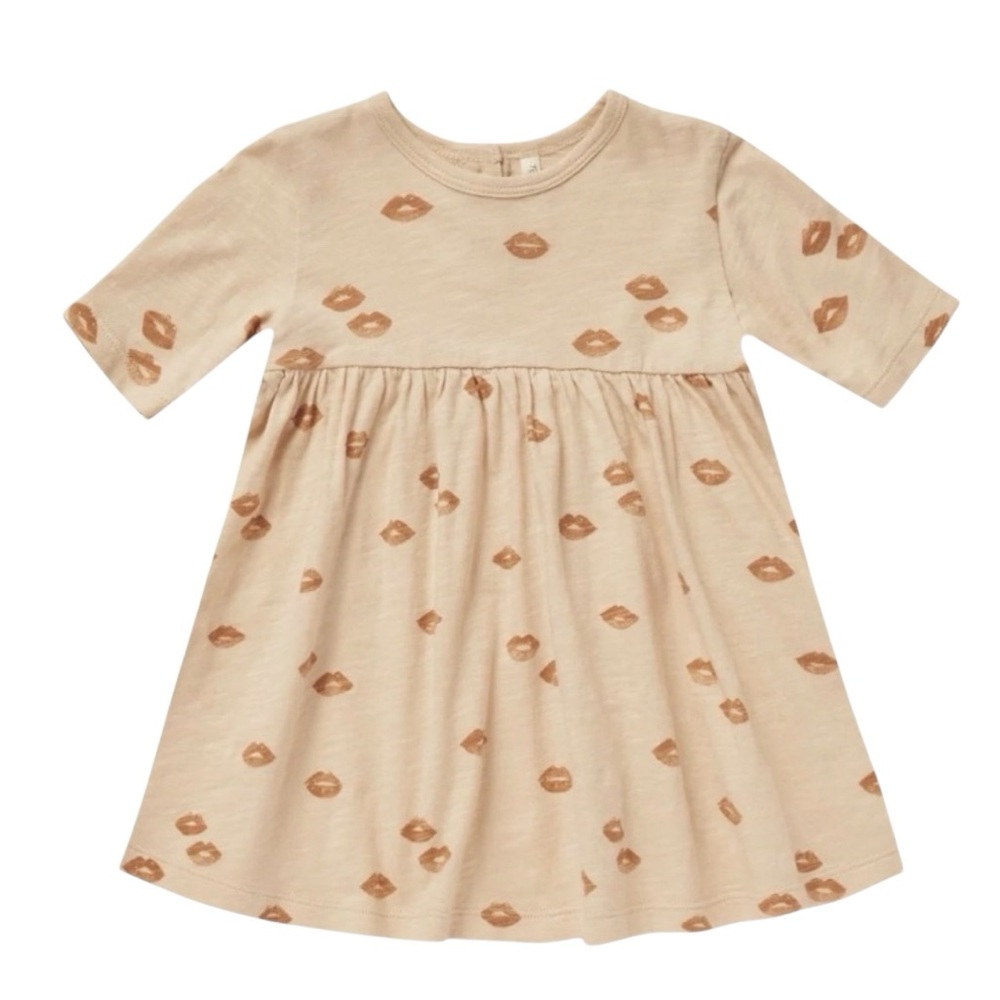 Rylee & Cru/Finn Dress/Lips, NWTS, organized cotton jersey, size 6-12 months,